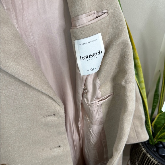 House of CB Carter oatmeal double breasted coat - Picture 6 of 9